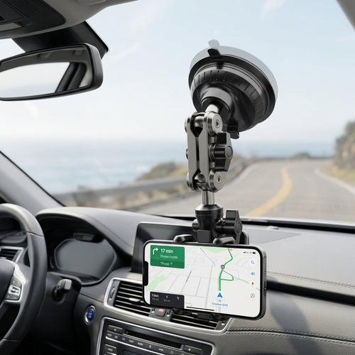 Suport auto premium Nesthink montat in masina cu telefon